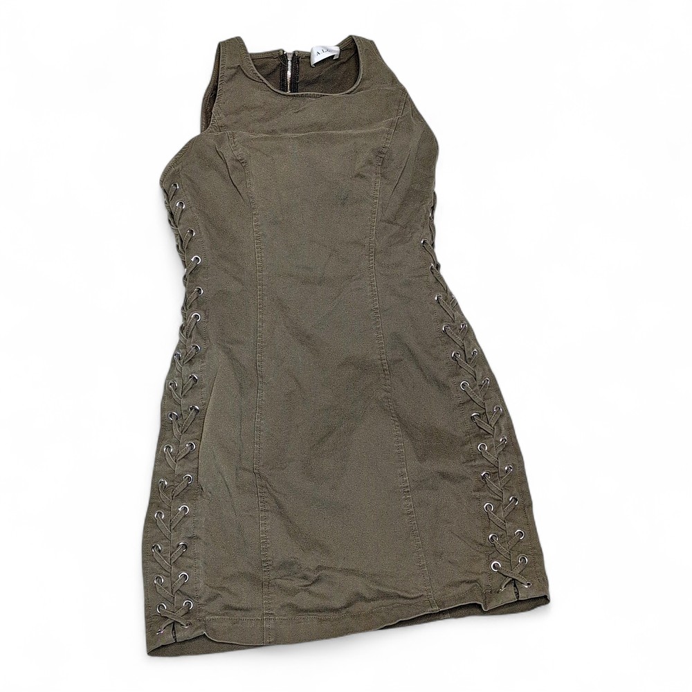A.L.C. Olive Lace-Up Side Mini Dress Size 4‎